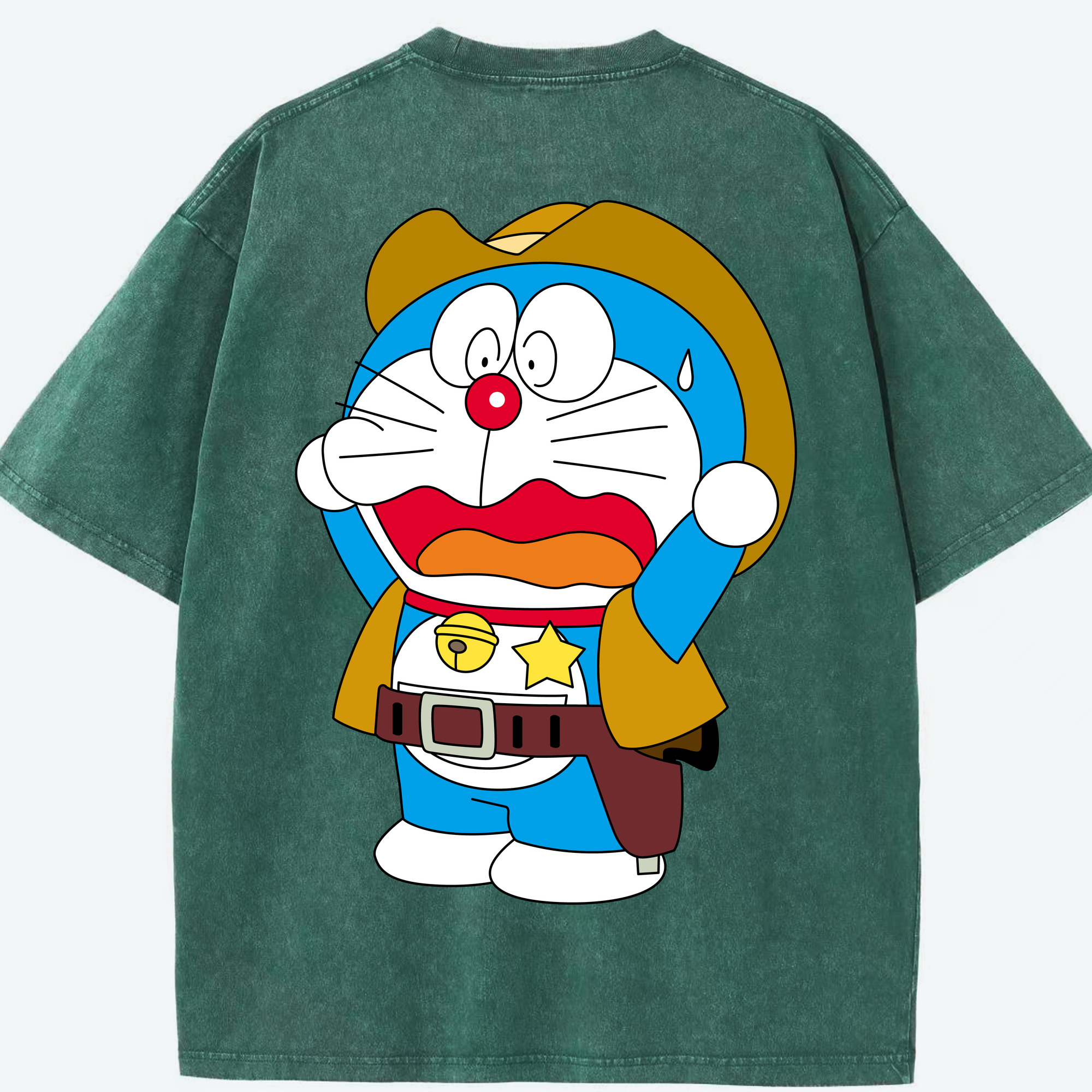 （画像用） ドラえもん Doraemon 綿100% ヴィンテージ風 半袖Tシャツ（背面プリント）